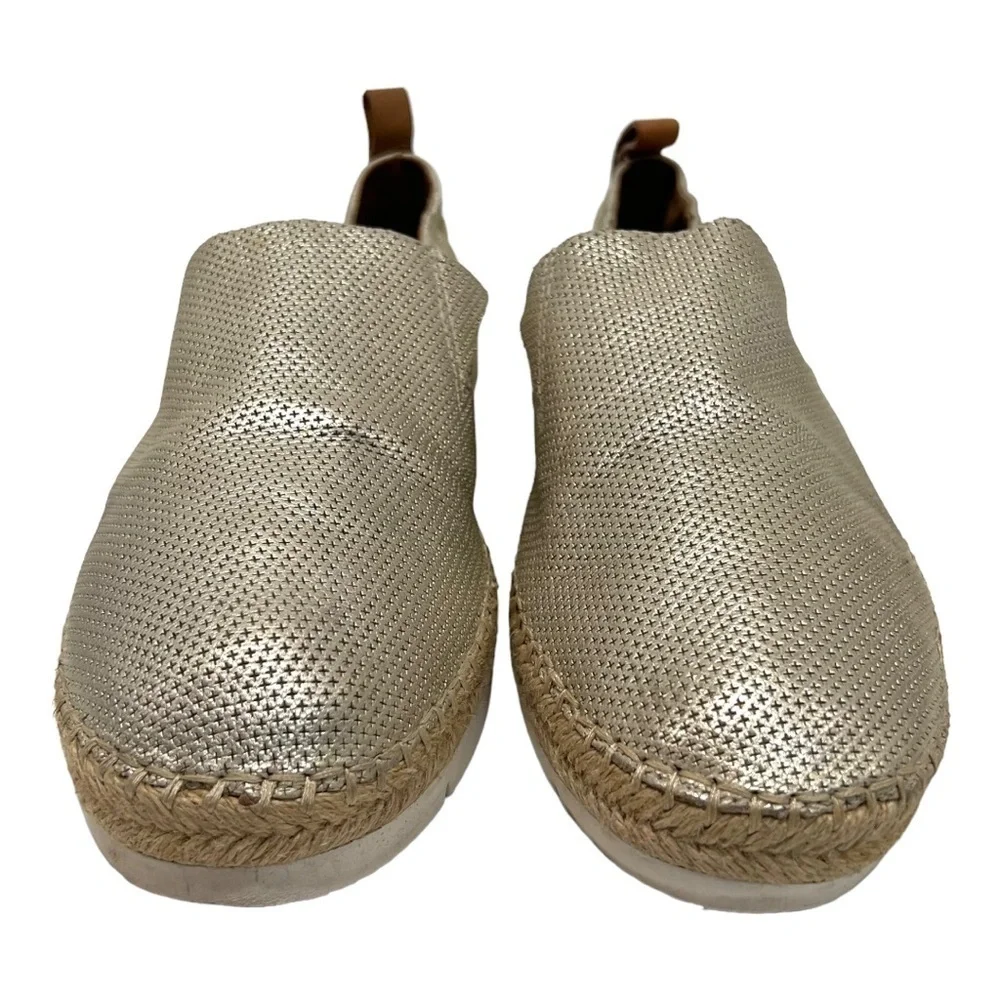 Gentle Souls Lara A-Line Sport Leather Gold Slip On Comfort Espadrilles Womens 9